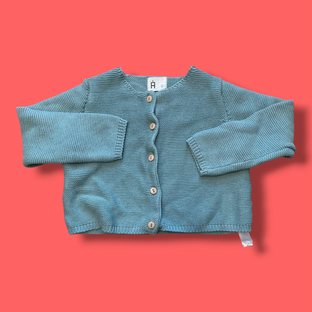 Blue/Mint  Knit Sweater, 12m