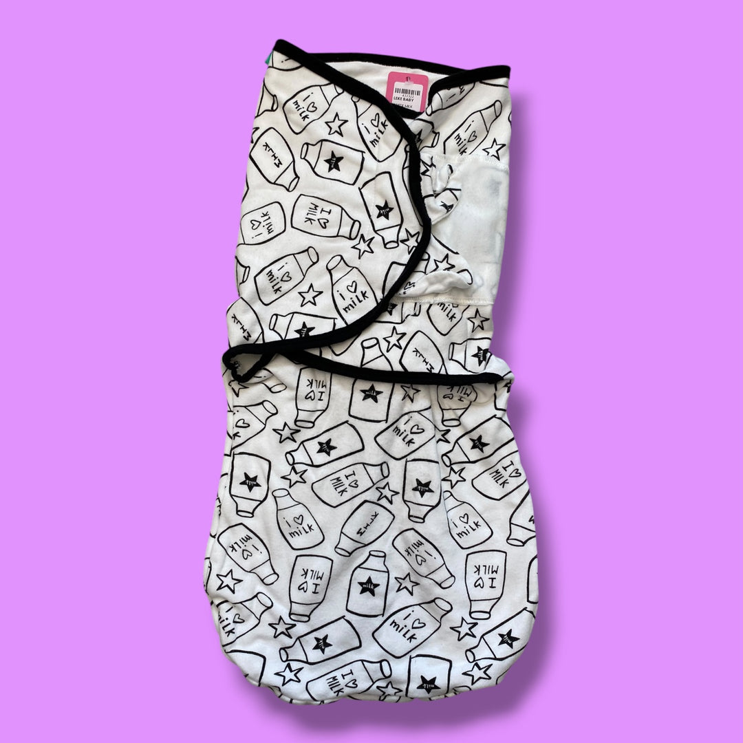white Leke Baby milk swaddle, 6-12m