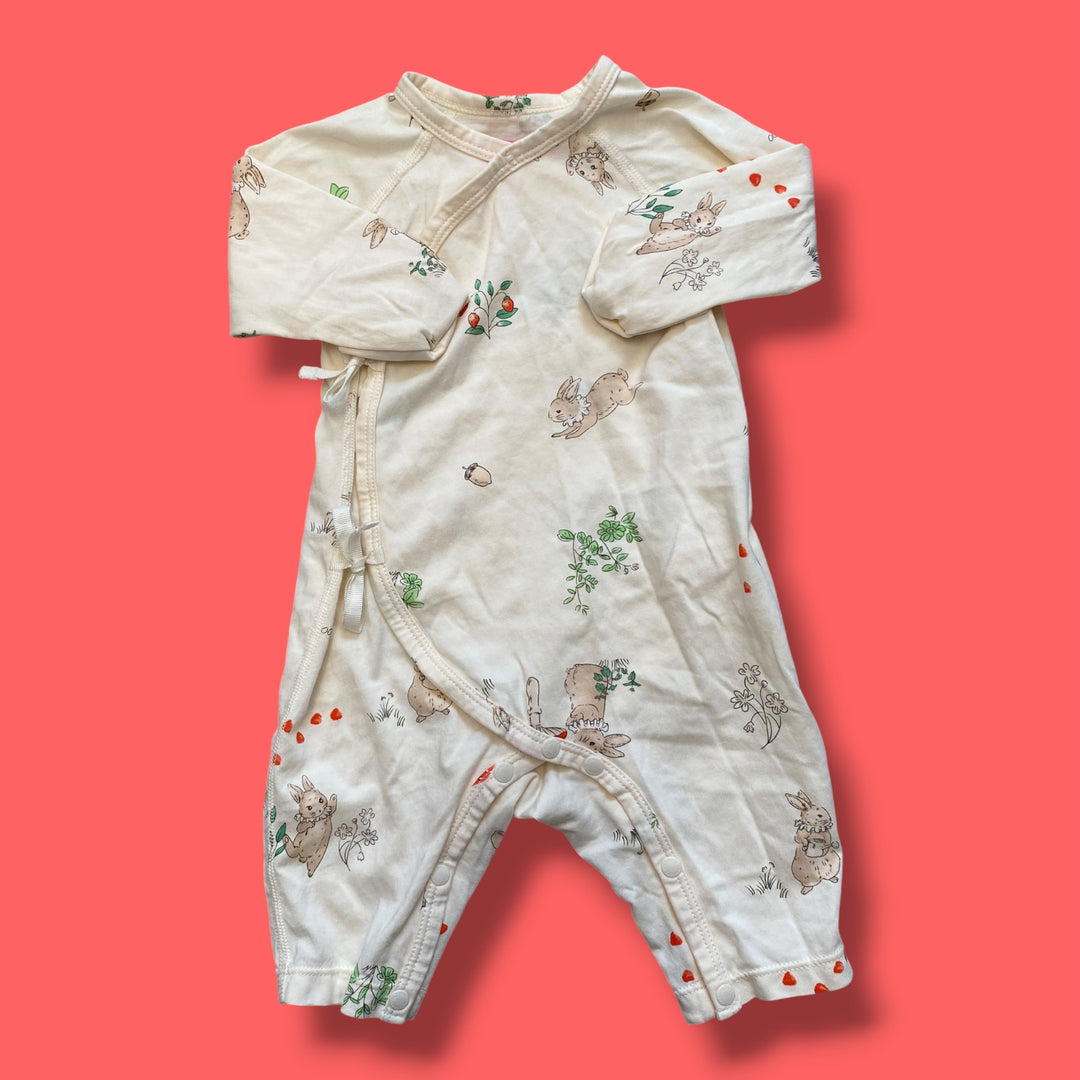 yellow Yeehoo rabbit romper, 6-12m