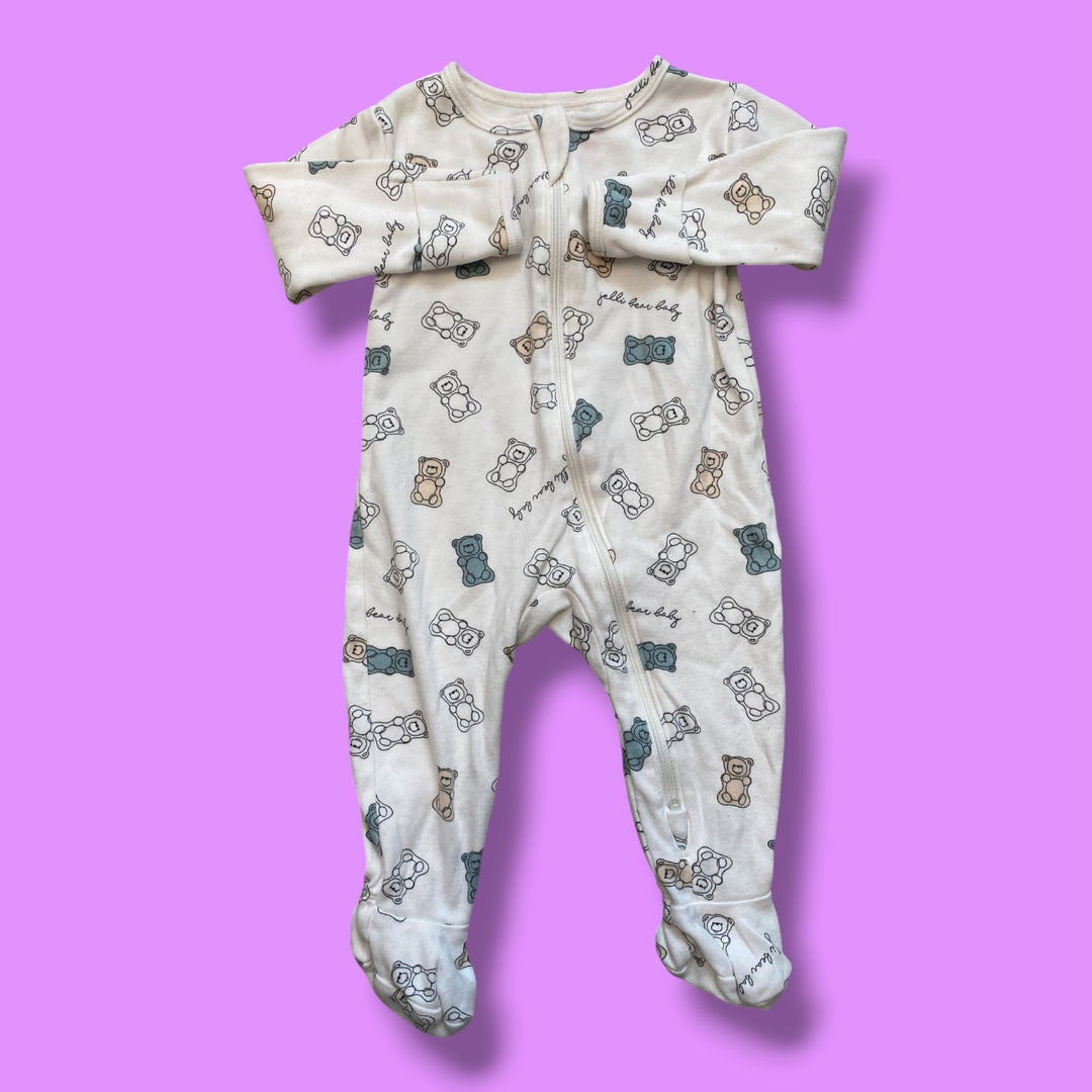 white Jelli Baby gummy bear sleeper, 6-9m