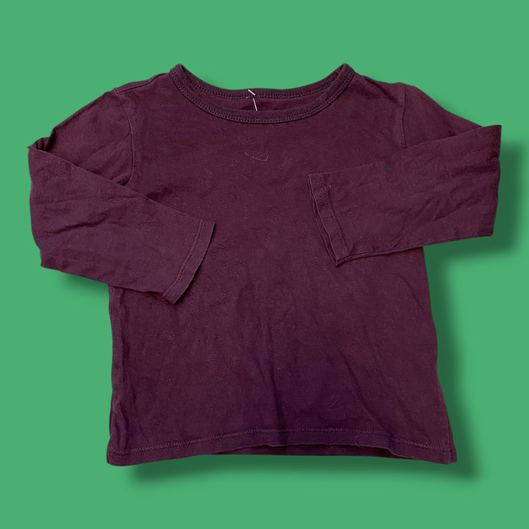burgundy Mini Mioche long sleeve, 1/2y