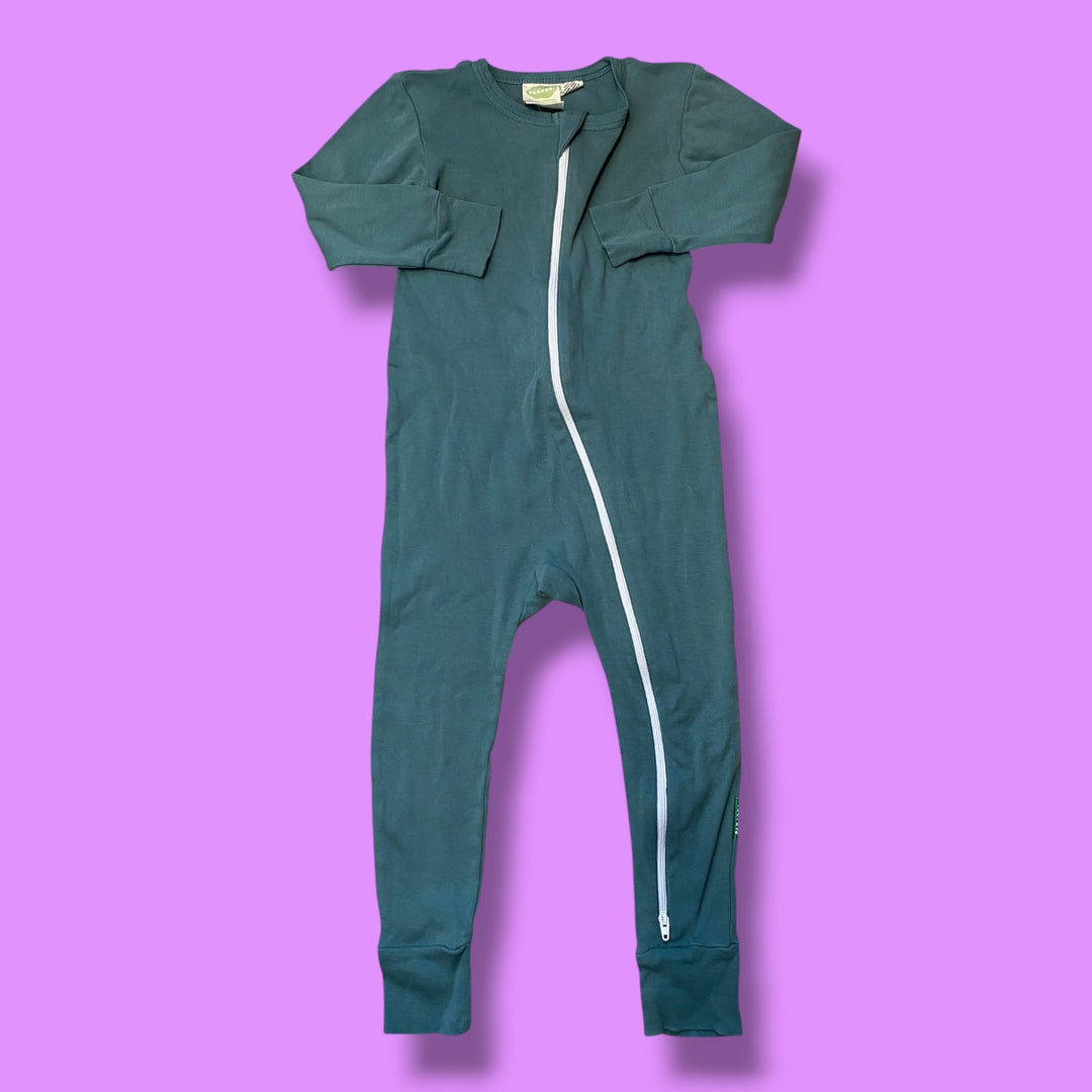 green parade romper, 2y