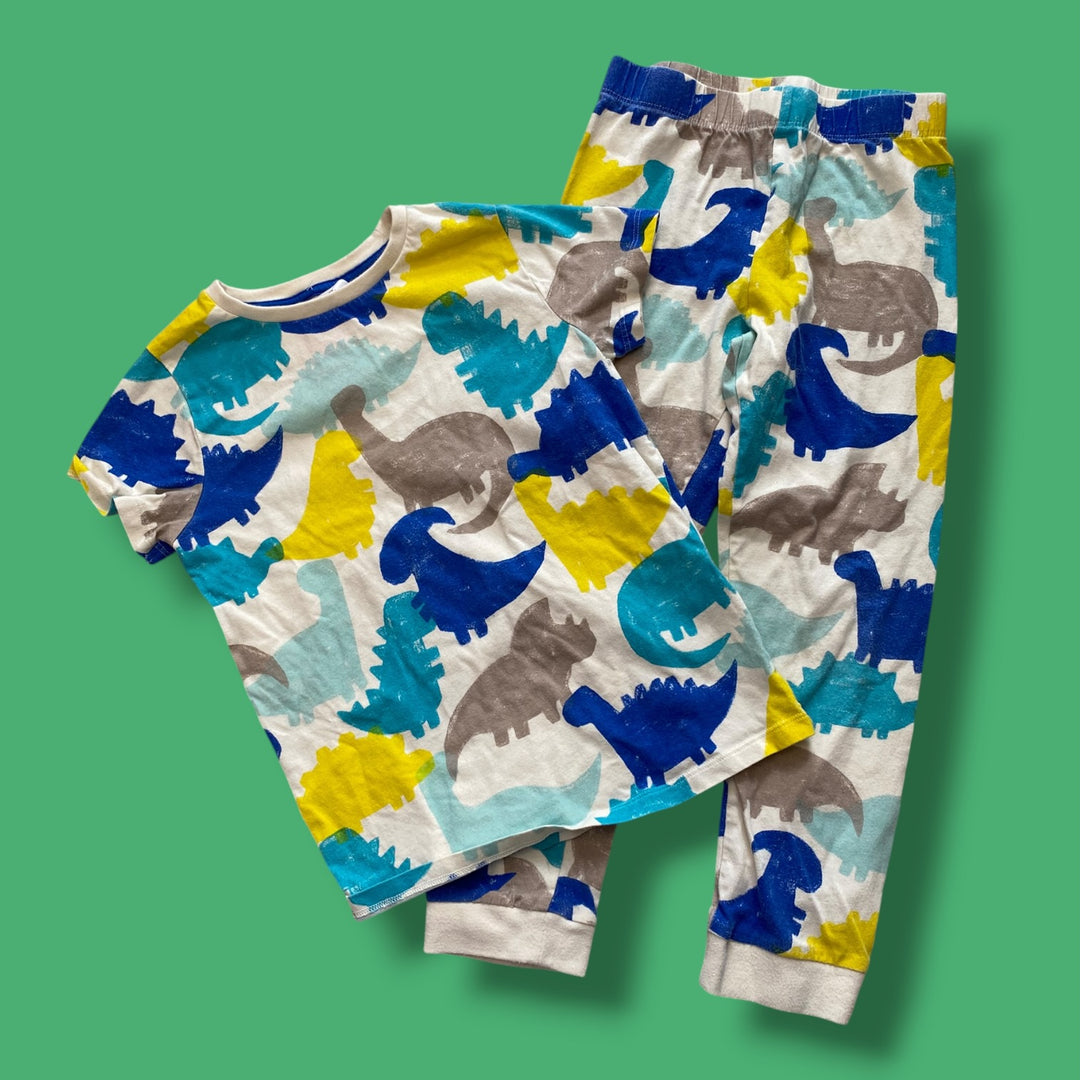 cream M&amp;S dino pjs, 5/6y