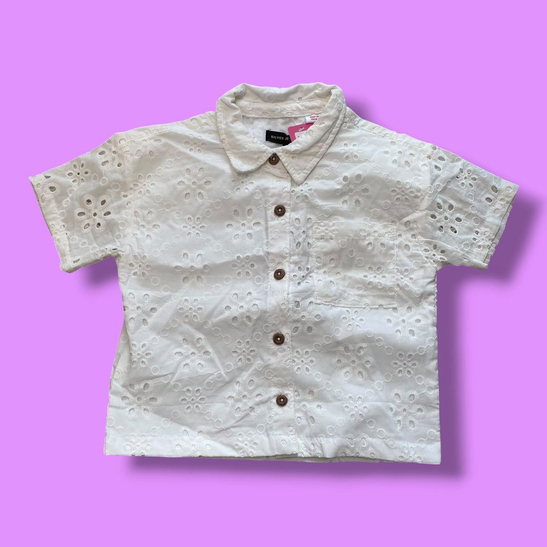 white silver button down nwt, 6y