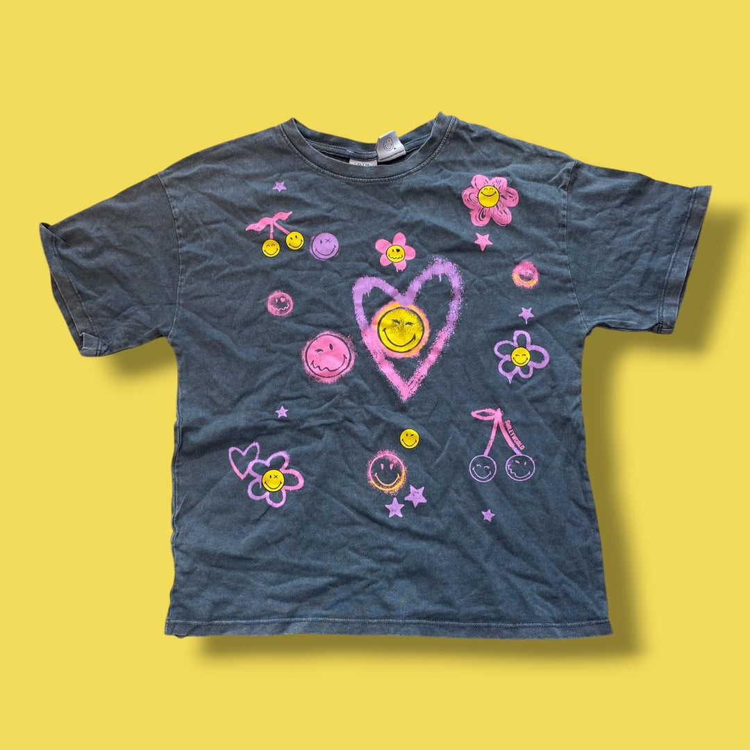 grey Zara smiley shirt, 9-10y