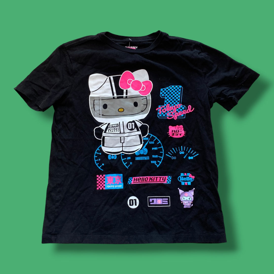 black old navy hello kitty tee, 10-12y