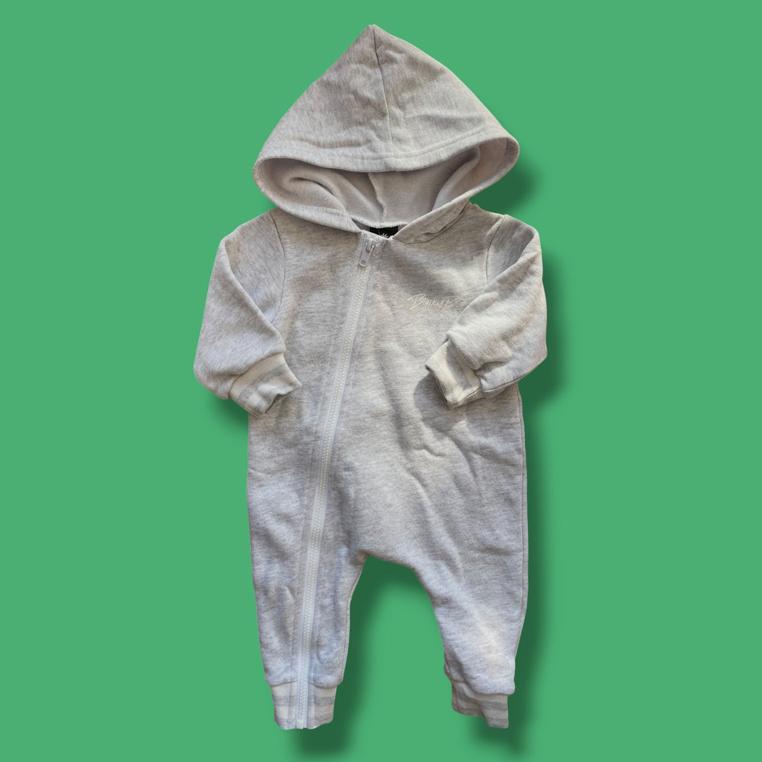 White/Grey Binky Bro Romper, 18-24m