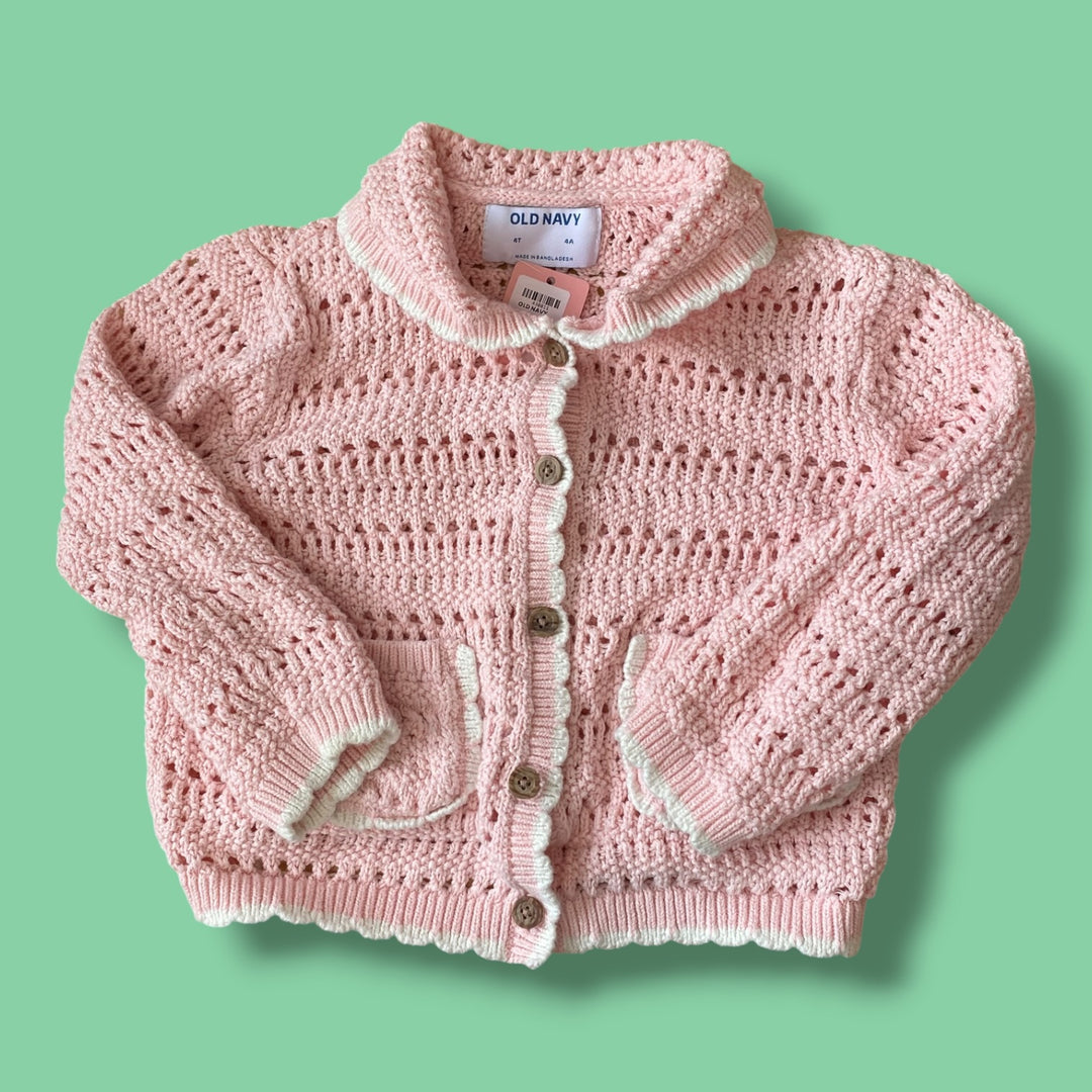 Pink Old Navy knit cardigan, 4Y
