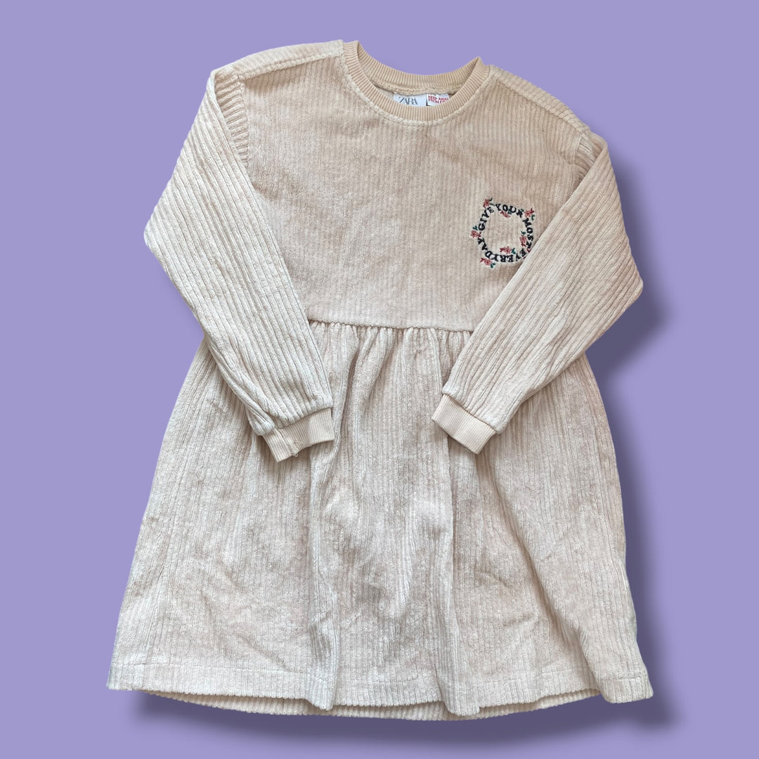 Cream/Pink Zara Dress, 5-6Y