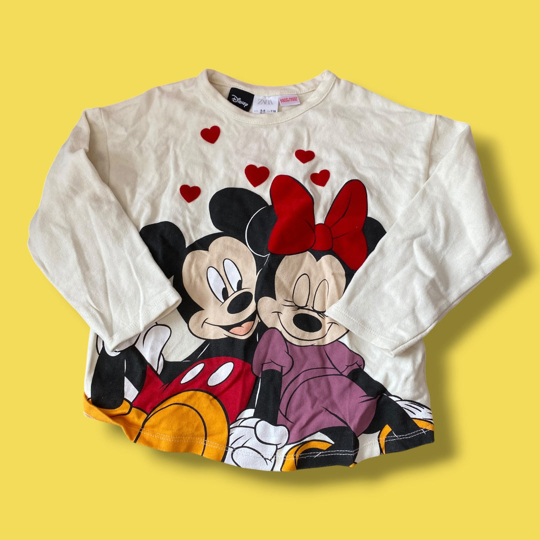 Tan Zara Mickey/Minnie Sweater, 5-6Y