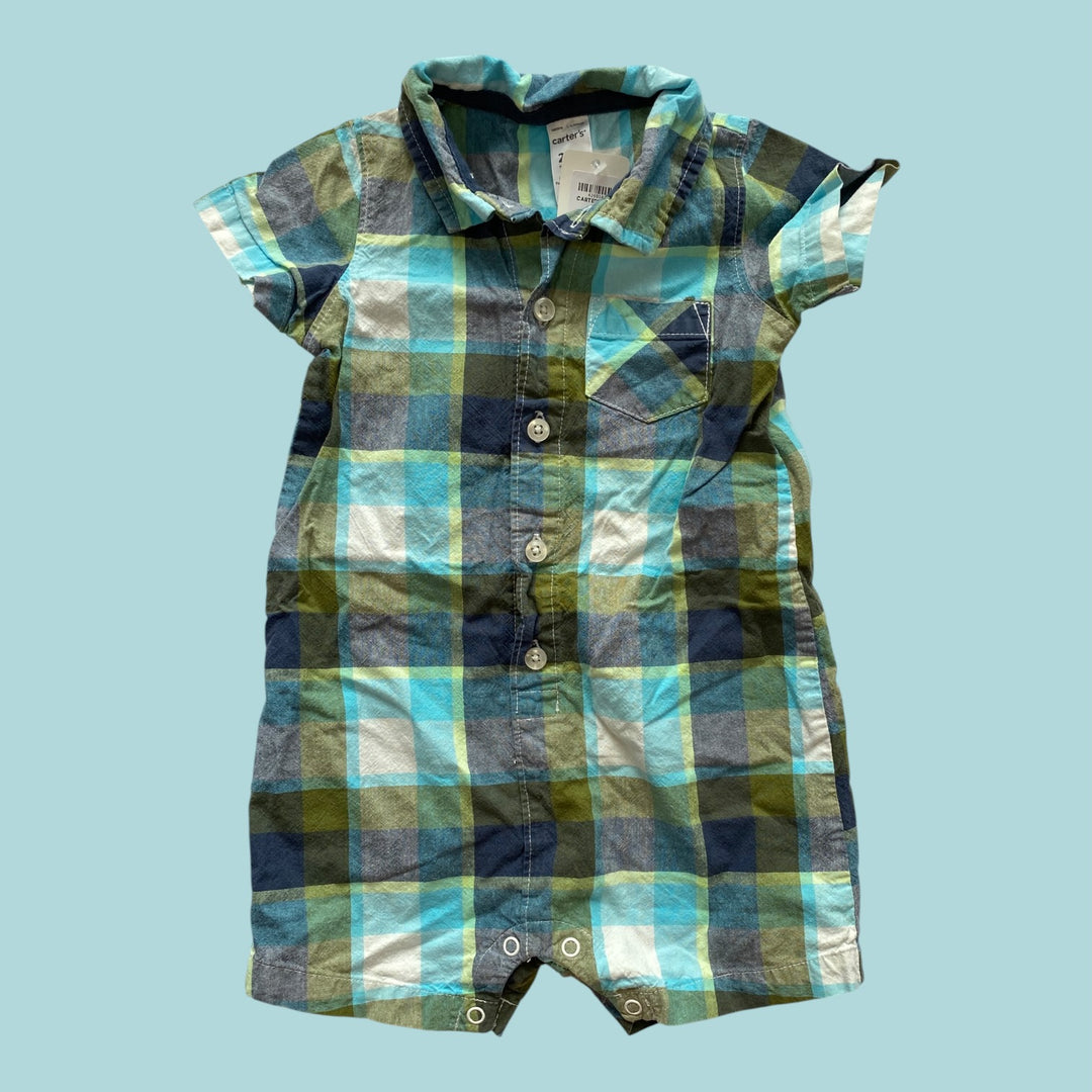 Plaid Carters Romper, 24m