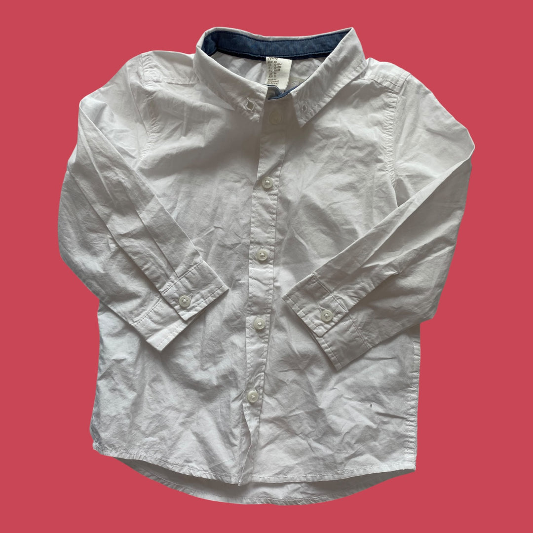 White H&amp;M Button UP , 12-18m