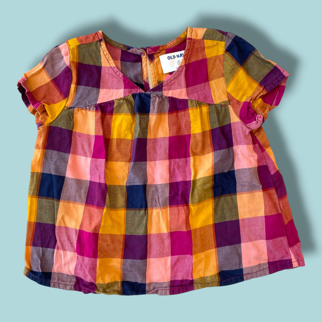 pinks Old Navy plaid shirt, 4Y