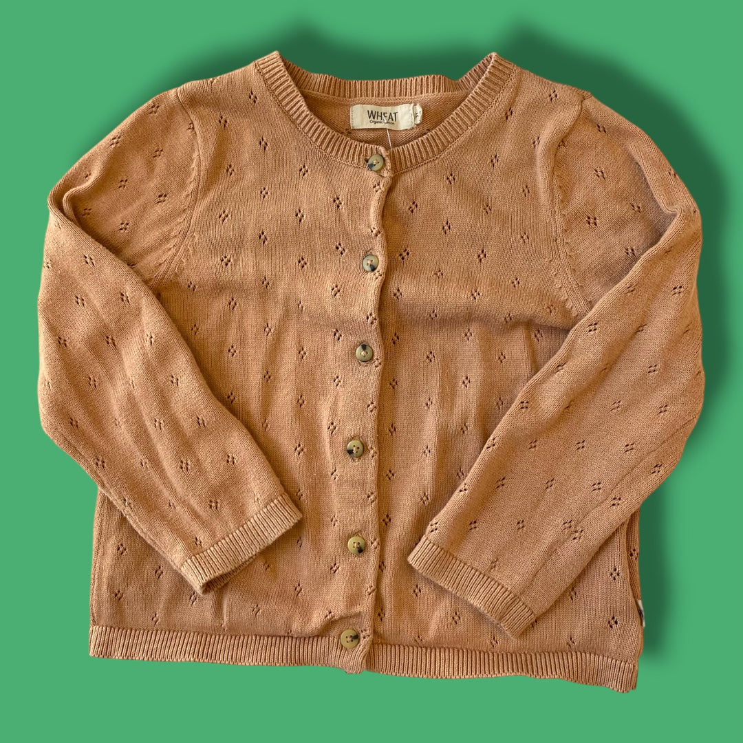 Peach Wheat knit cardigan, 3Y