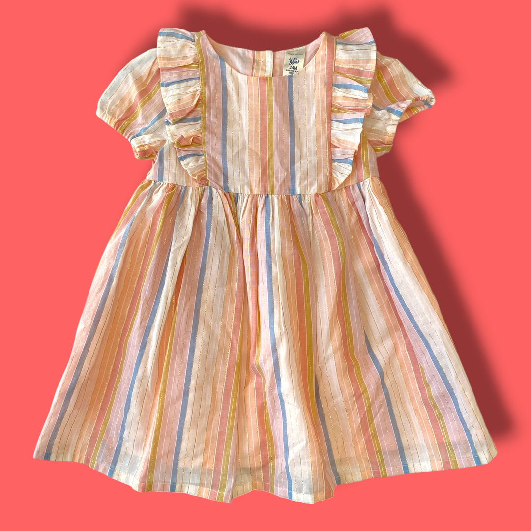 multi baby bgosh striped sparkle dress, 24m