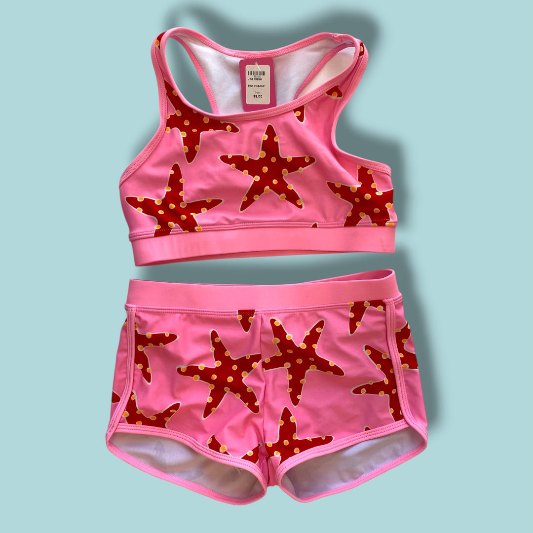 pink Joe Fresh swimsuit, 7-8Y
