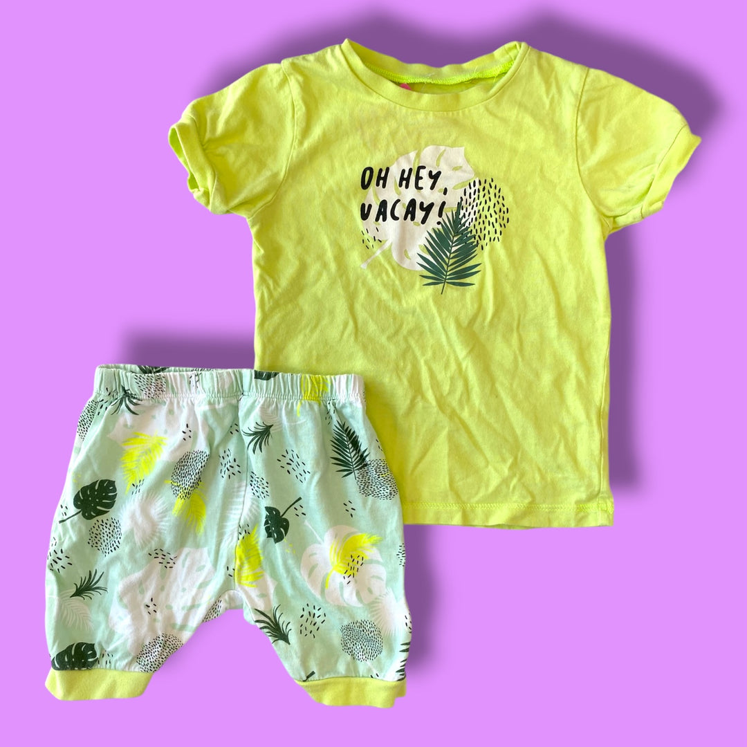 green Tag oh hey vacay shorts set, 3Y