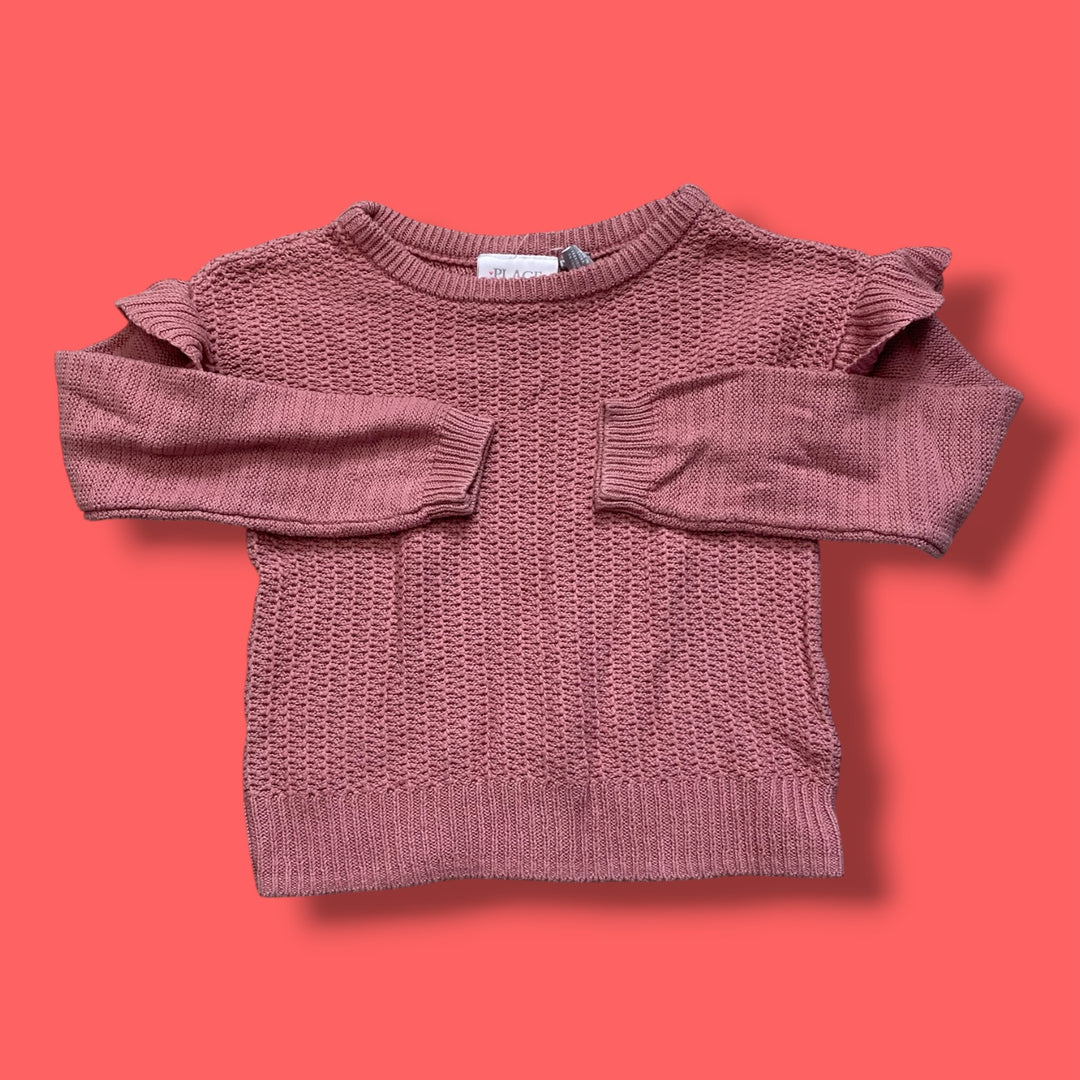 pink childrens place sweater, 4y