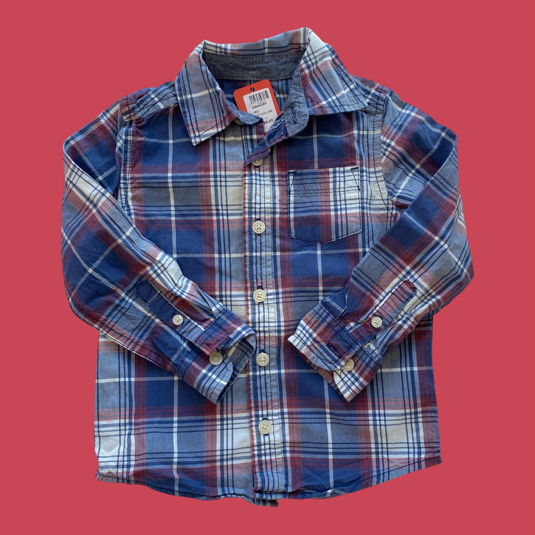 Red Oshkosh Button-Ups, 2y