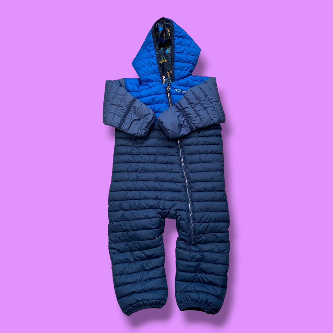 blue columbia one piece snowsuit, 18-24m