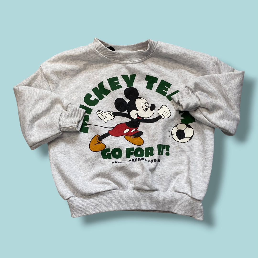 grey zara mickey sweatshirt, 4Y