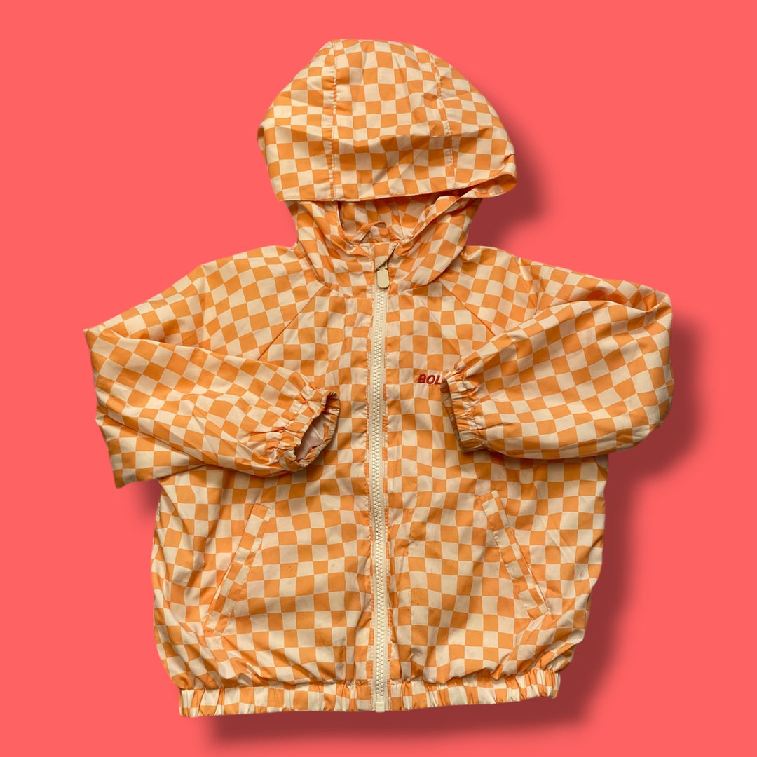 orange zara checked fall jacket, 4Y