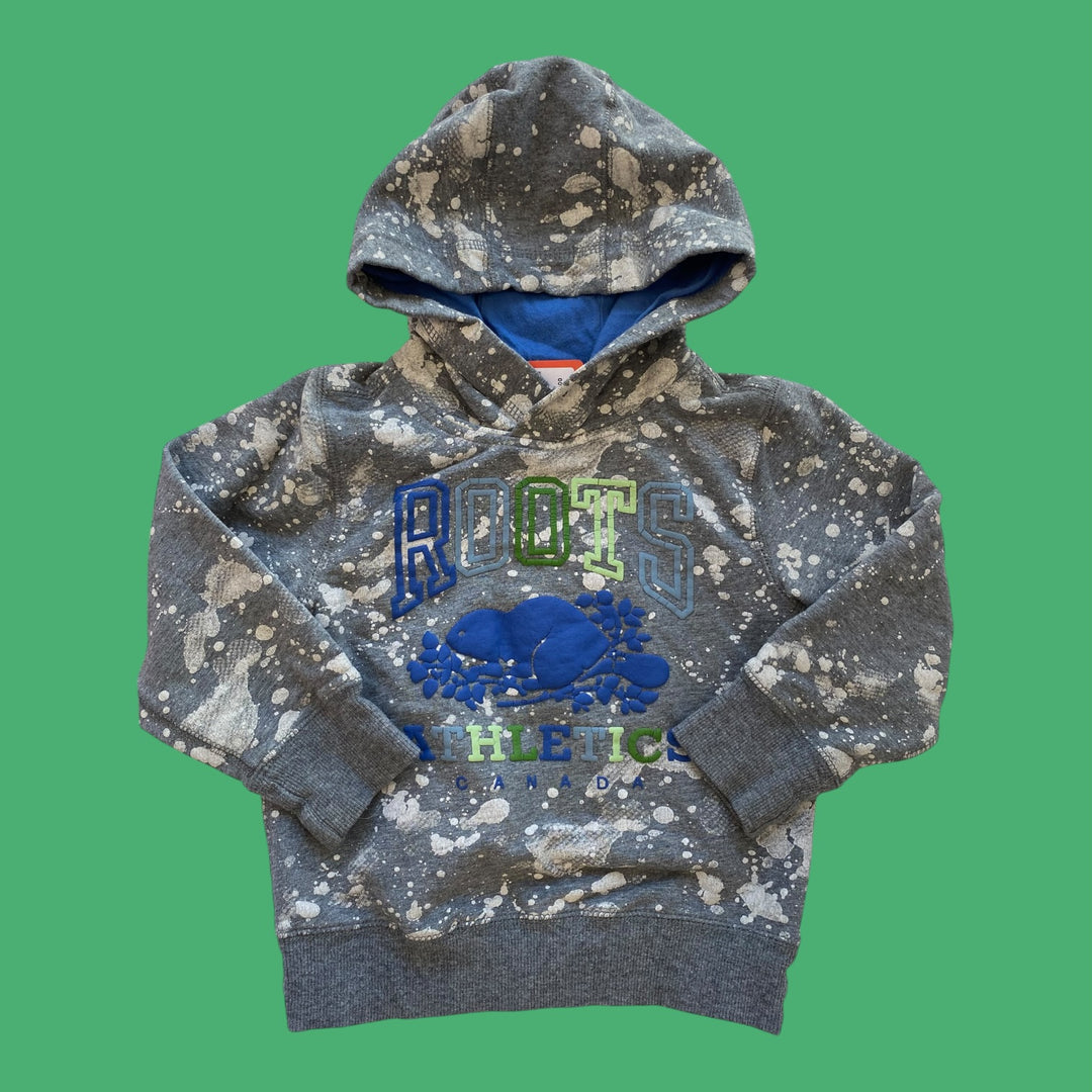 grey roots splatter hoodie, 3y