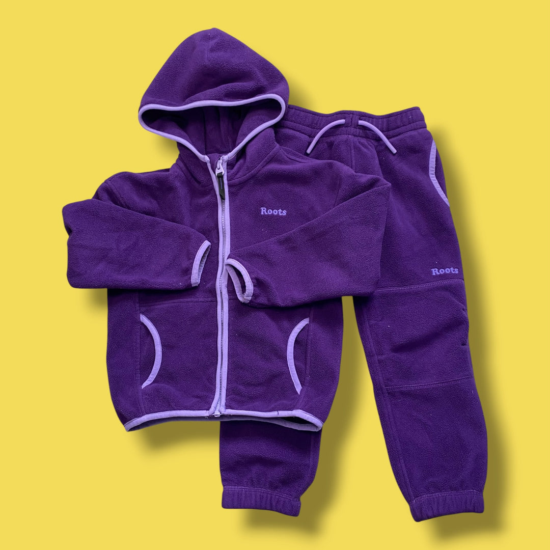 purple roots fleece set, 5y