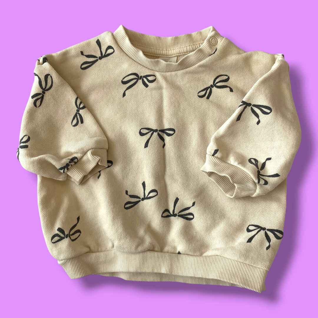 beige H&amp;M bows sweater, 6m