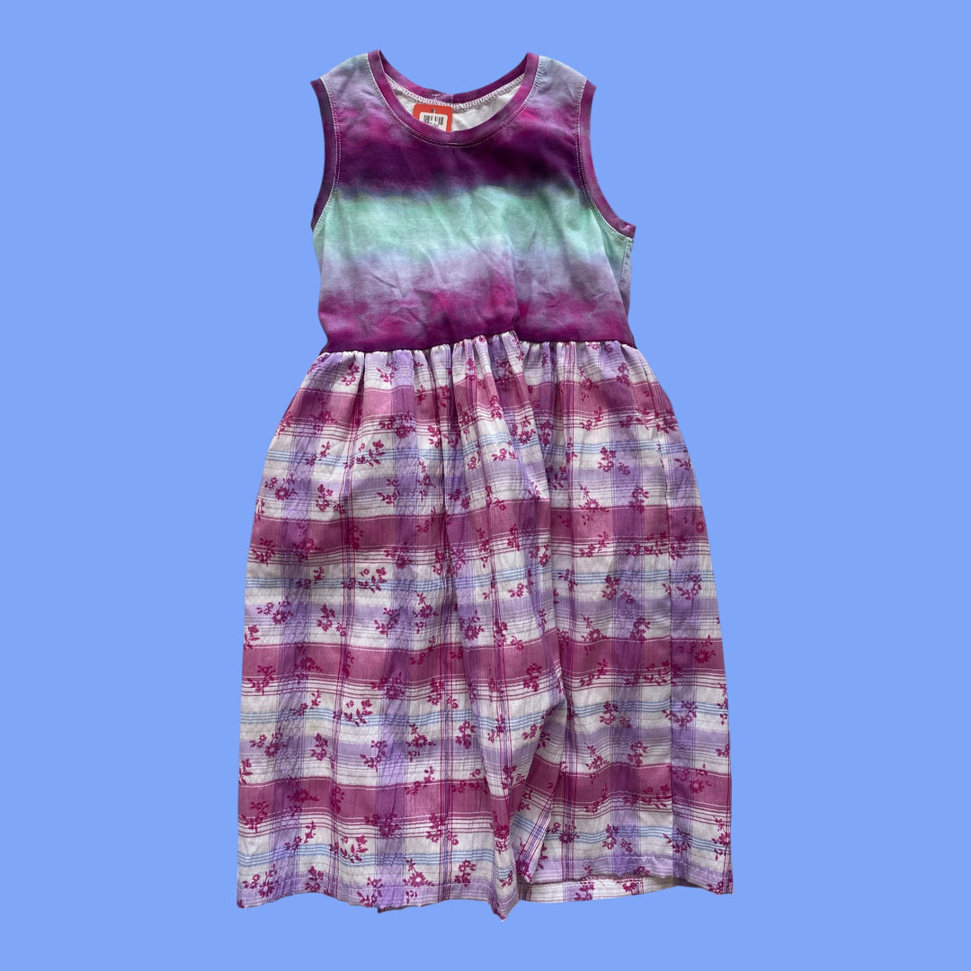 Purple  handmade floral dress, 8Y