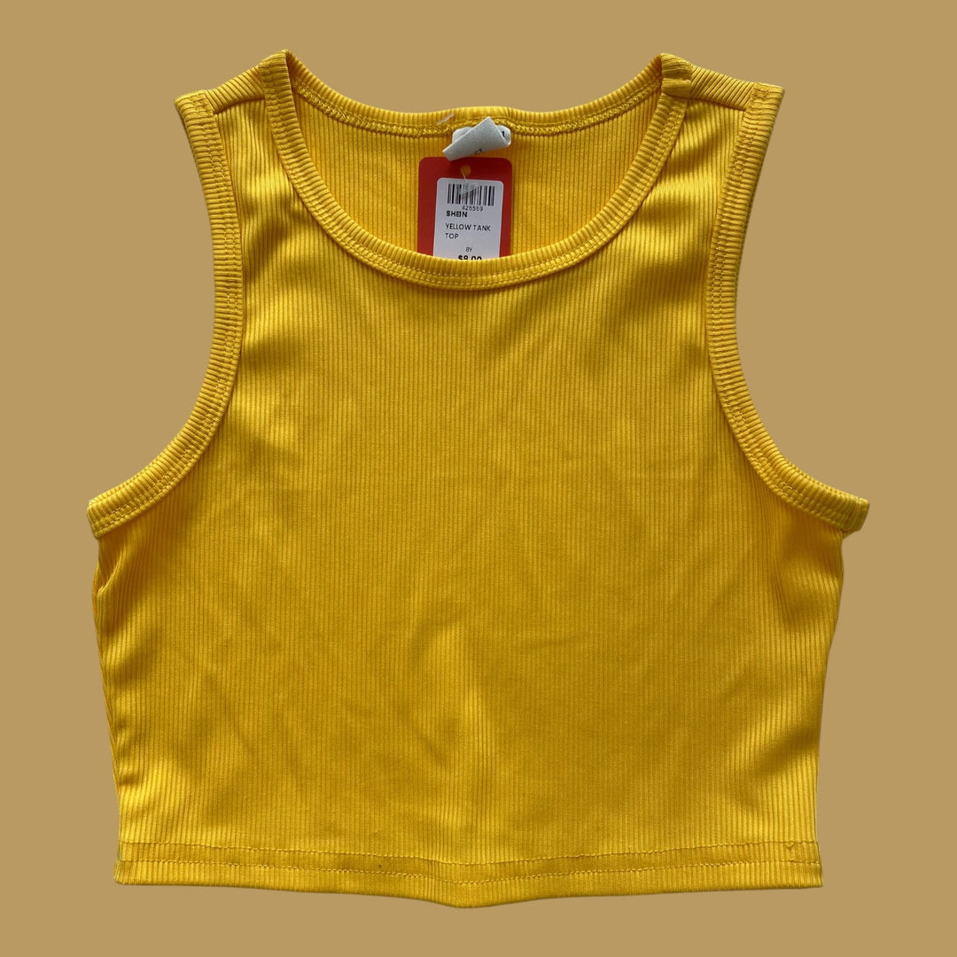 yellow Shein tank top, 8Y