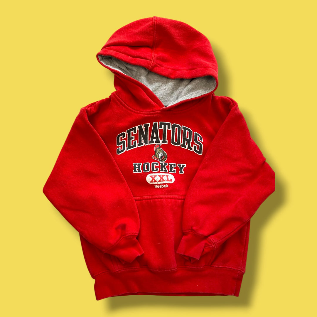 red Reebok as is- small mark sens hoodie, 4Y