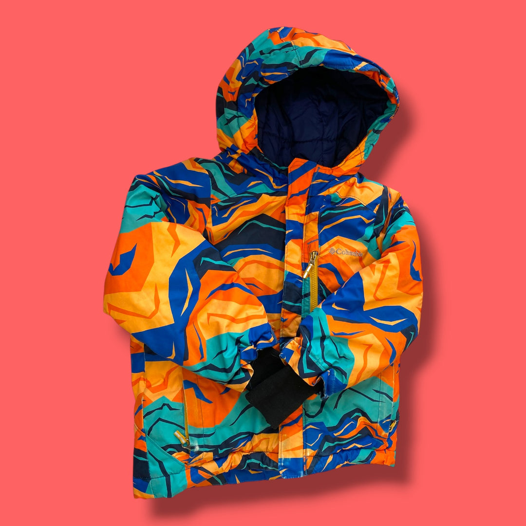 orange Columbia winter jacket* as is some wear, 4Y