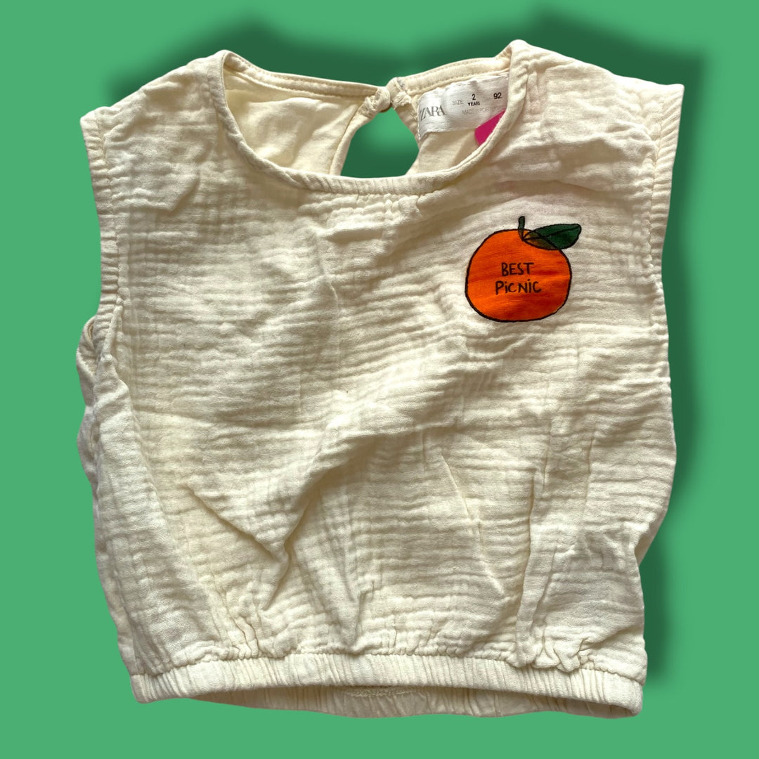 white Zara best picnic tank, 2Y