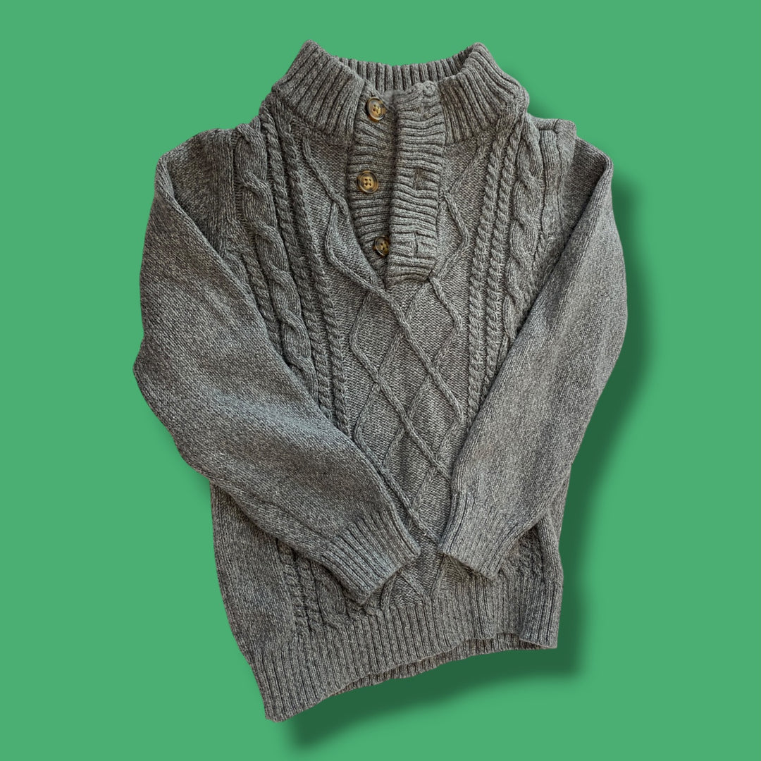 Grey Oshkosh Knit Sweater, 4Y