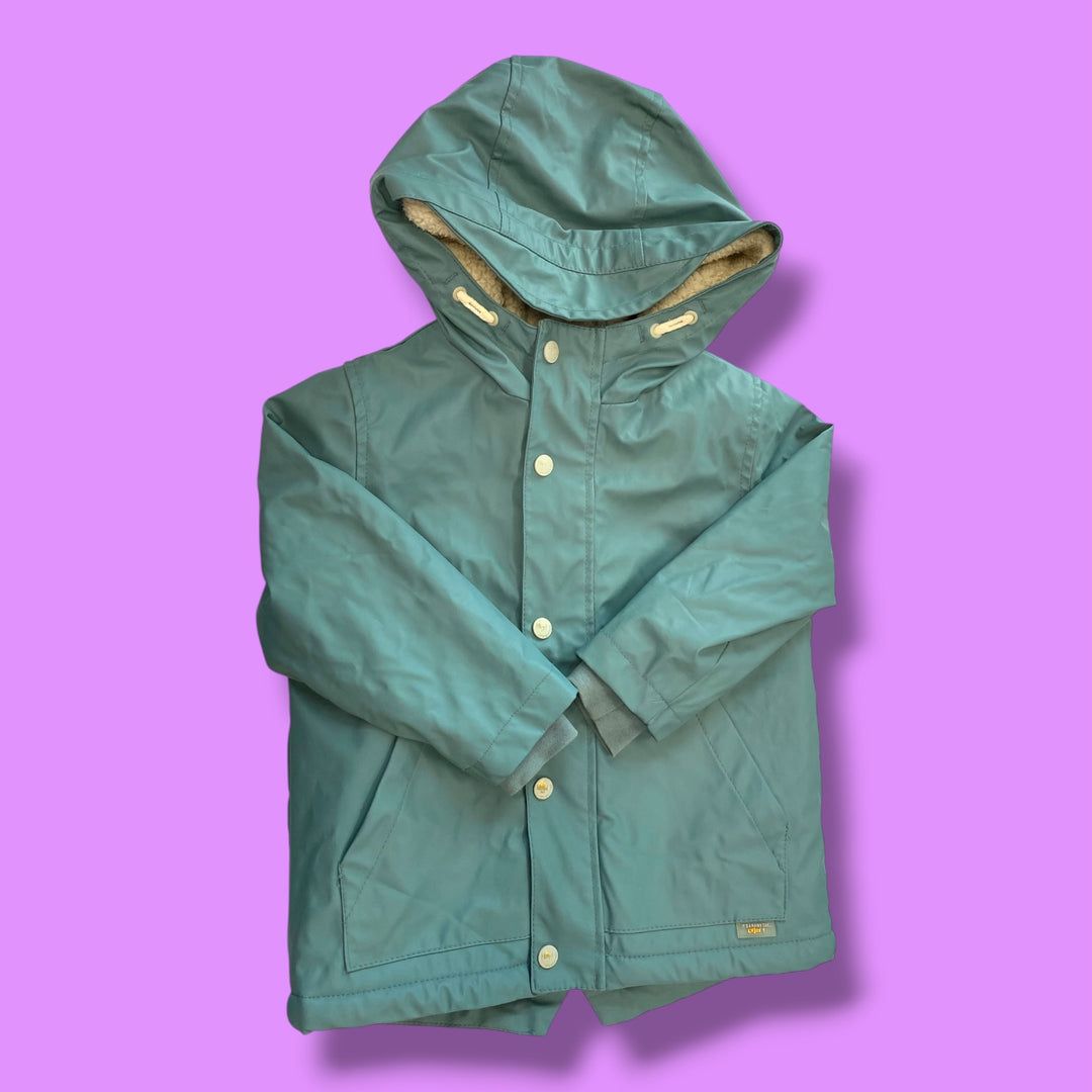 Green Zara Lined Rain Jacket, 2-3Y