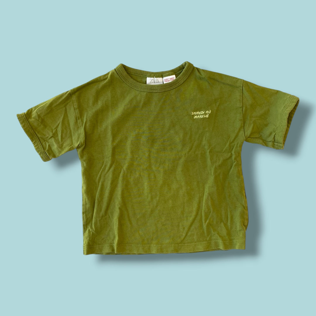 green zara as is-marks tee, 12-18m