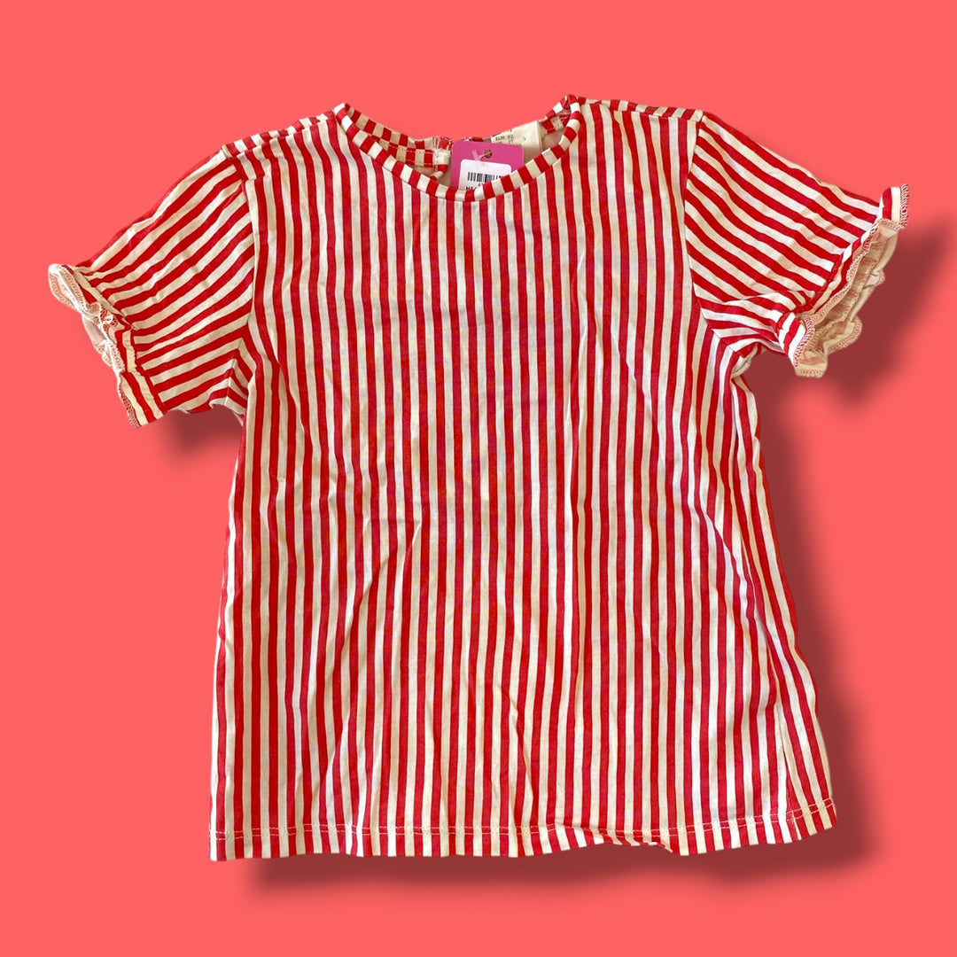 red/white H&amp;M striped tee, 2Y
