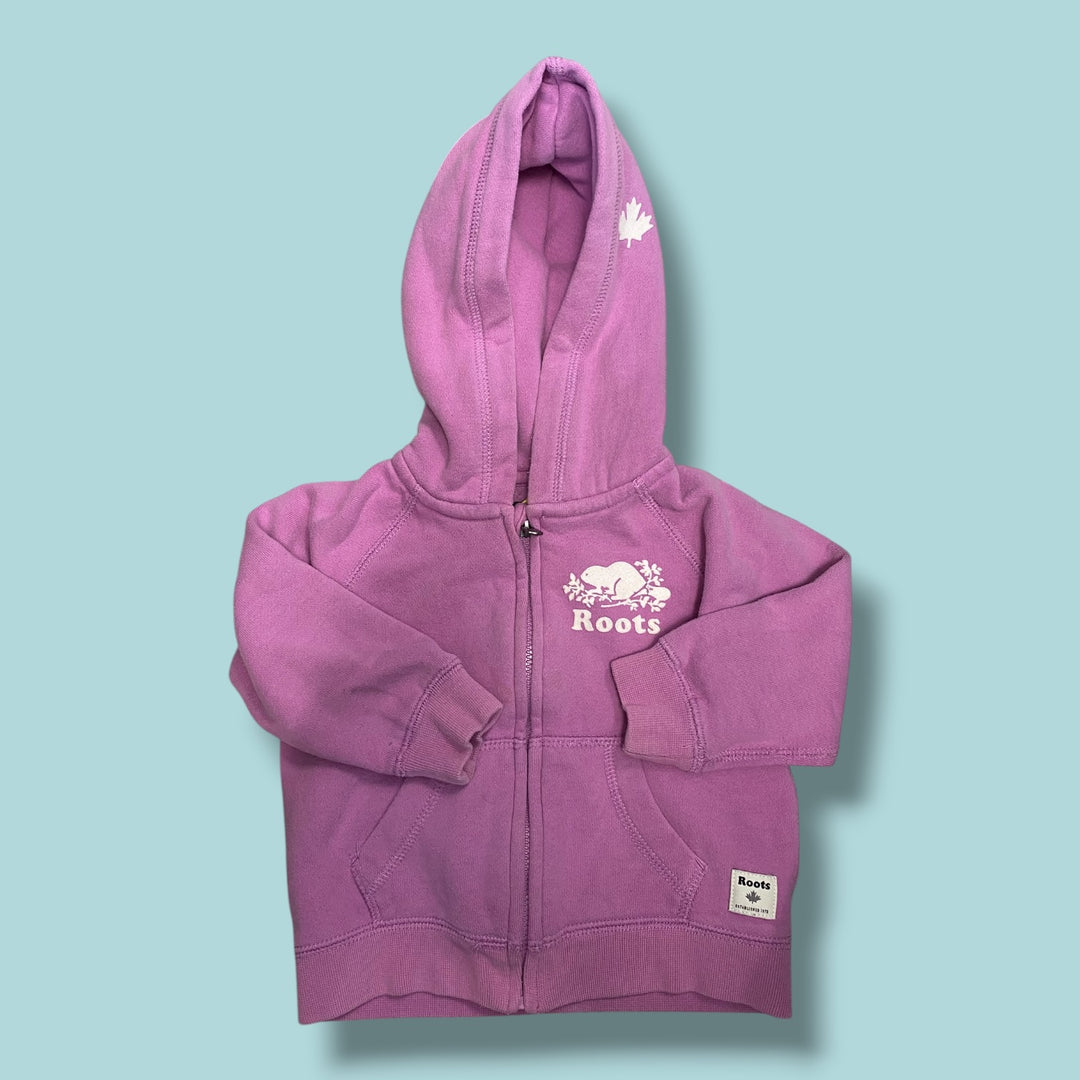 pink Roots zip hoodie, 12-18m