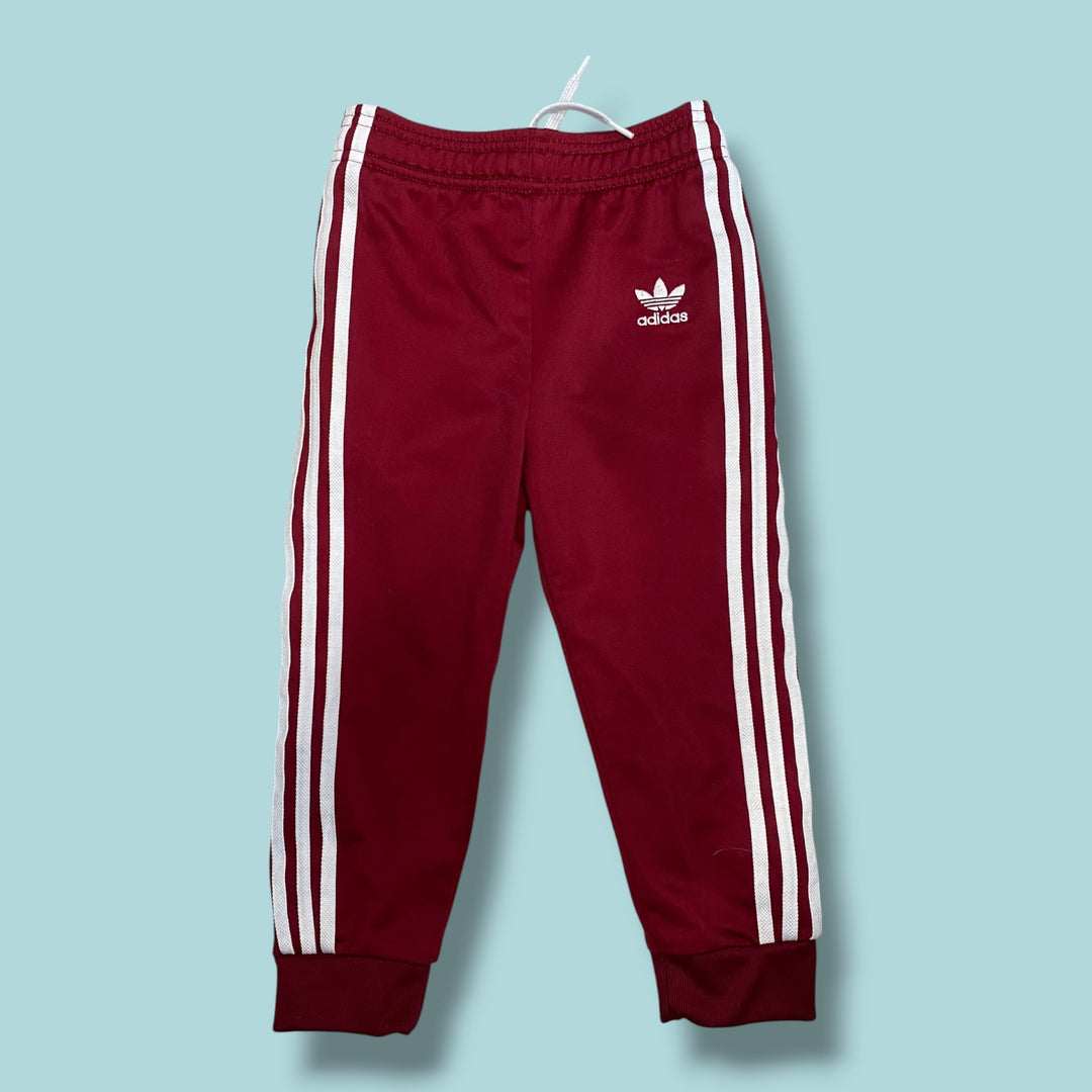 maroon Adidas track pants- some pillin g, 2Y