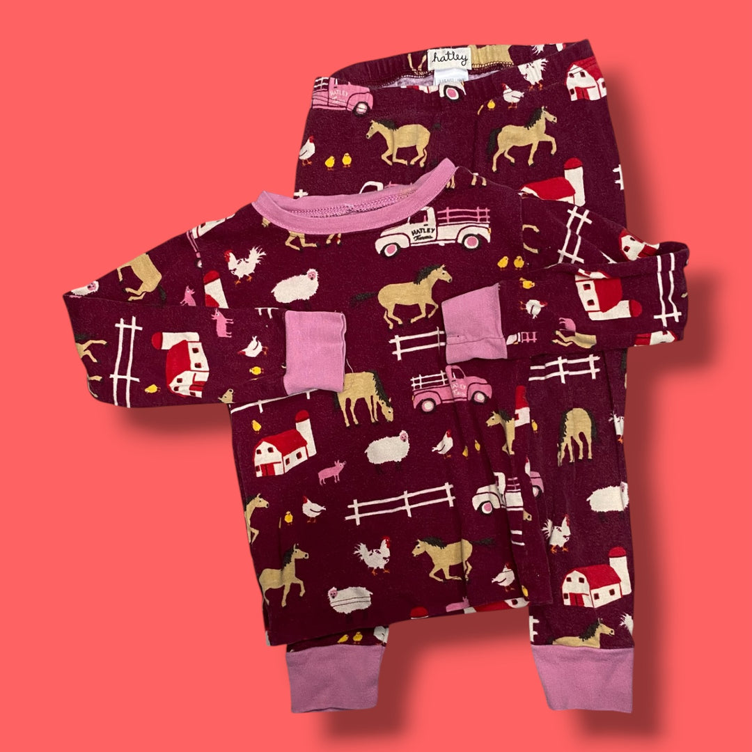 red Hatley horse pjs, 3Y