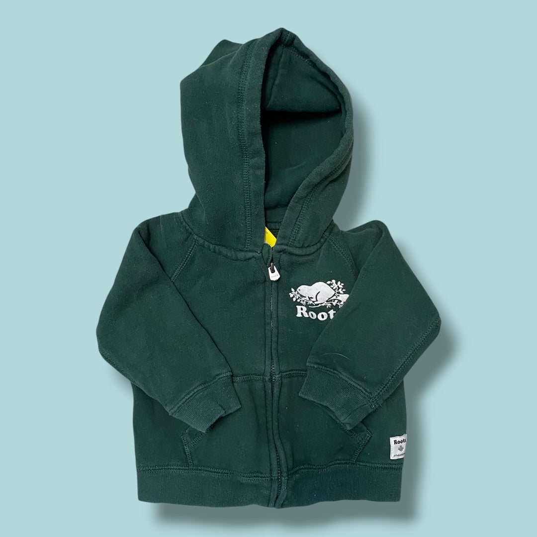 green Roots zip up, 12-18m
