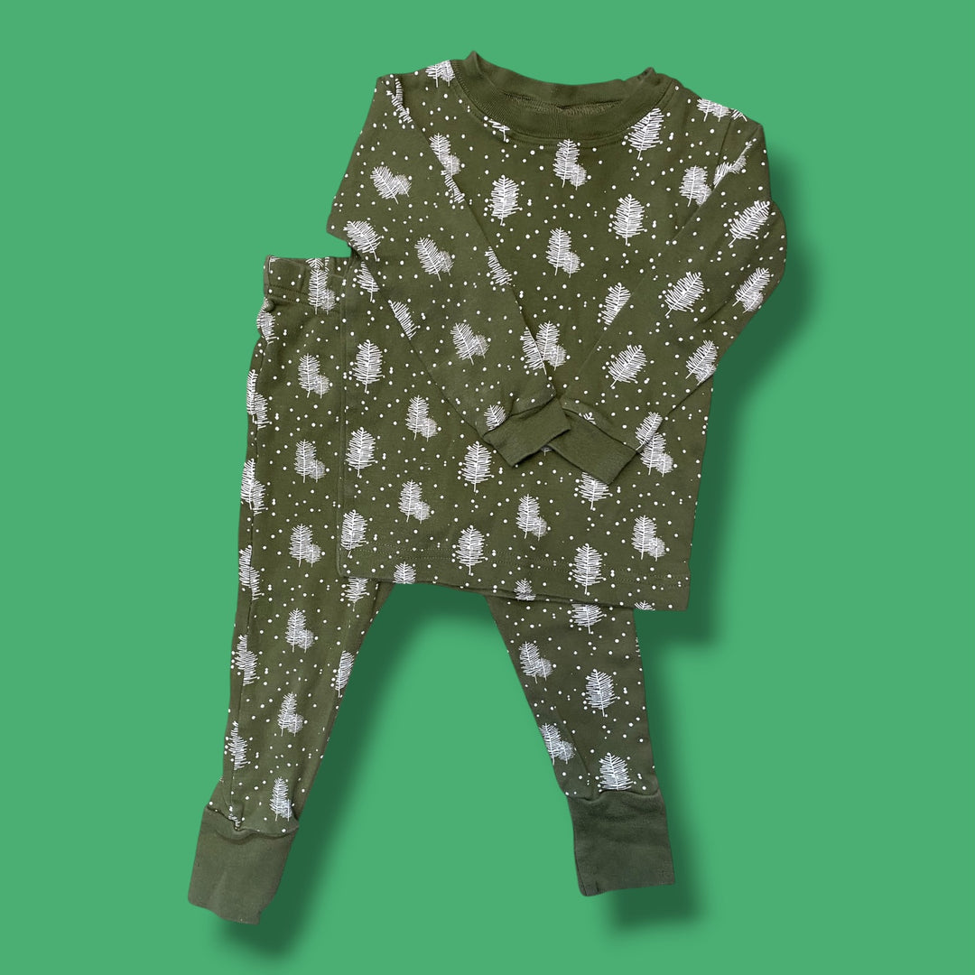 green Parade Organic tree pjs, 2Y