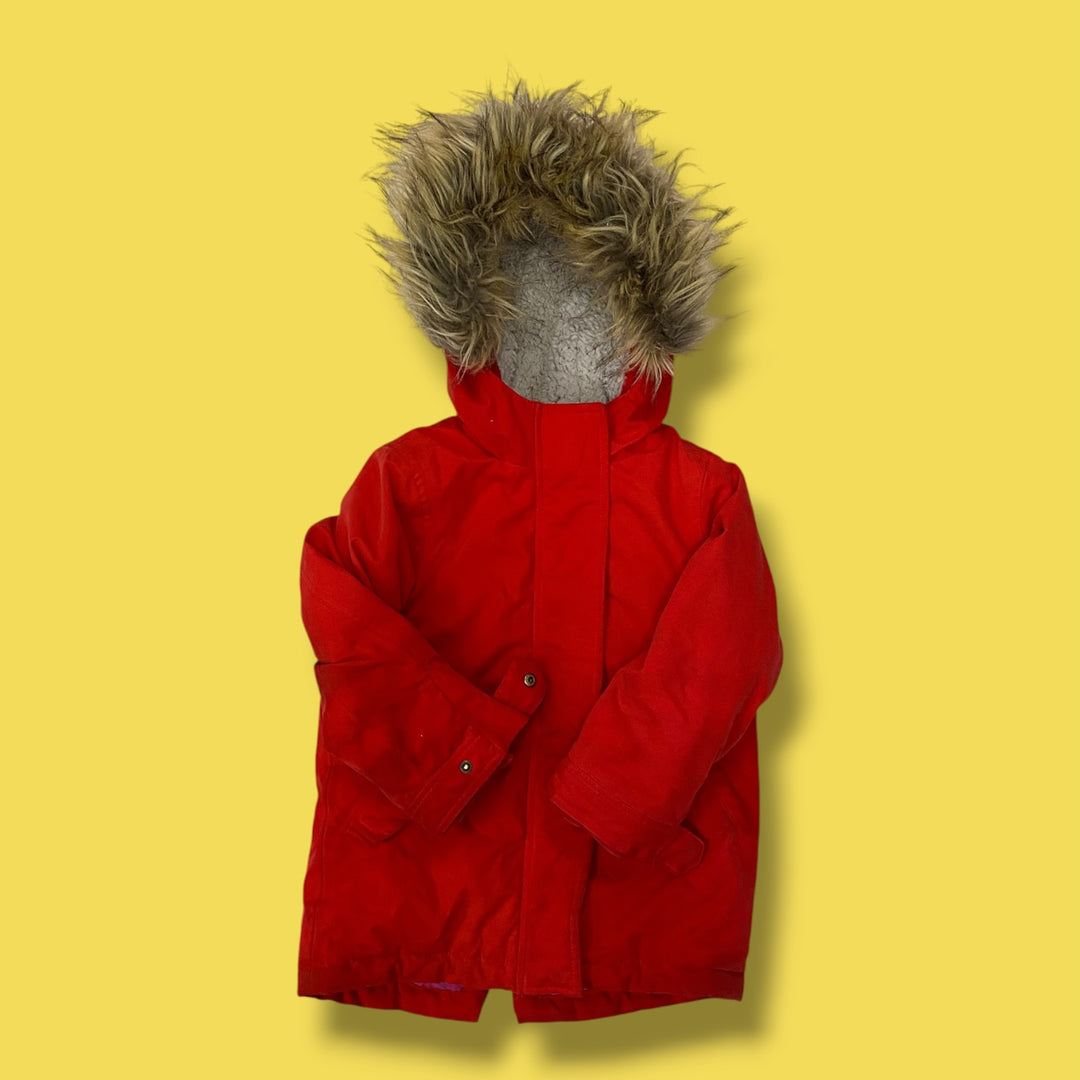 Red Mini Boden Winter Parka, 3-4Y