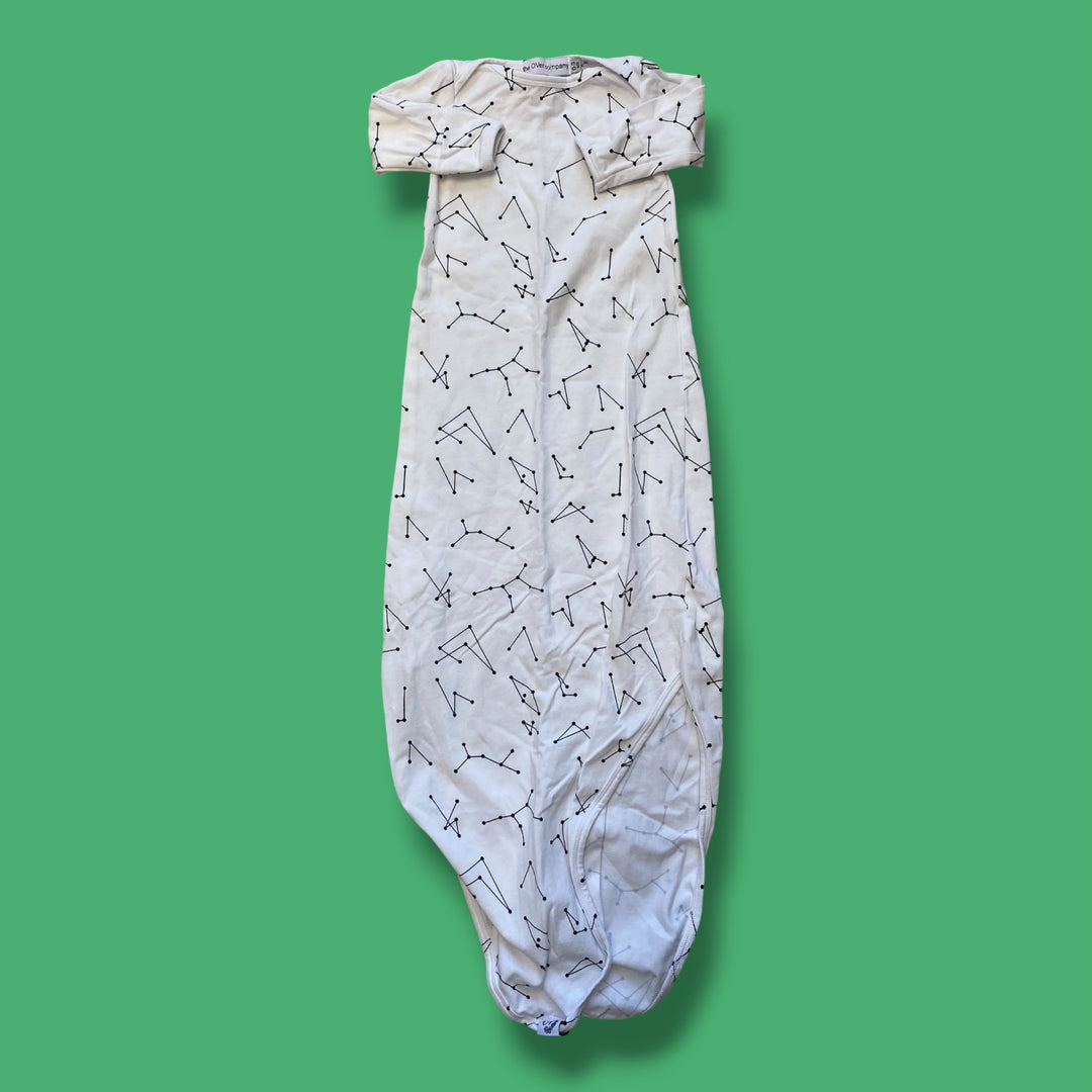 white overcompany sleepgown, 0-6m