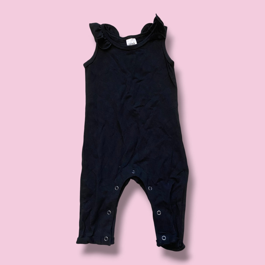 Black Smash + Tess romper, 3-6m