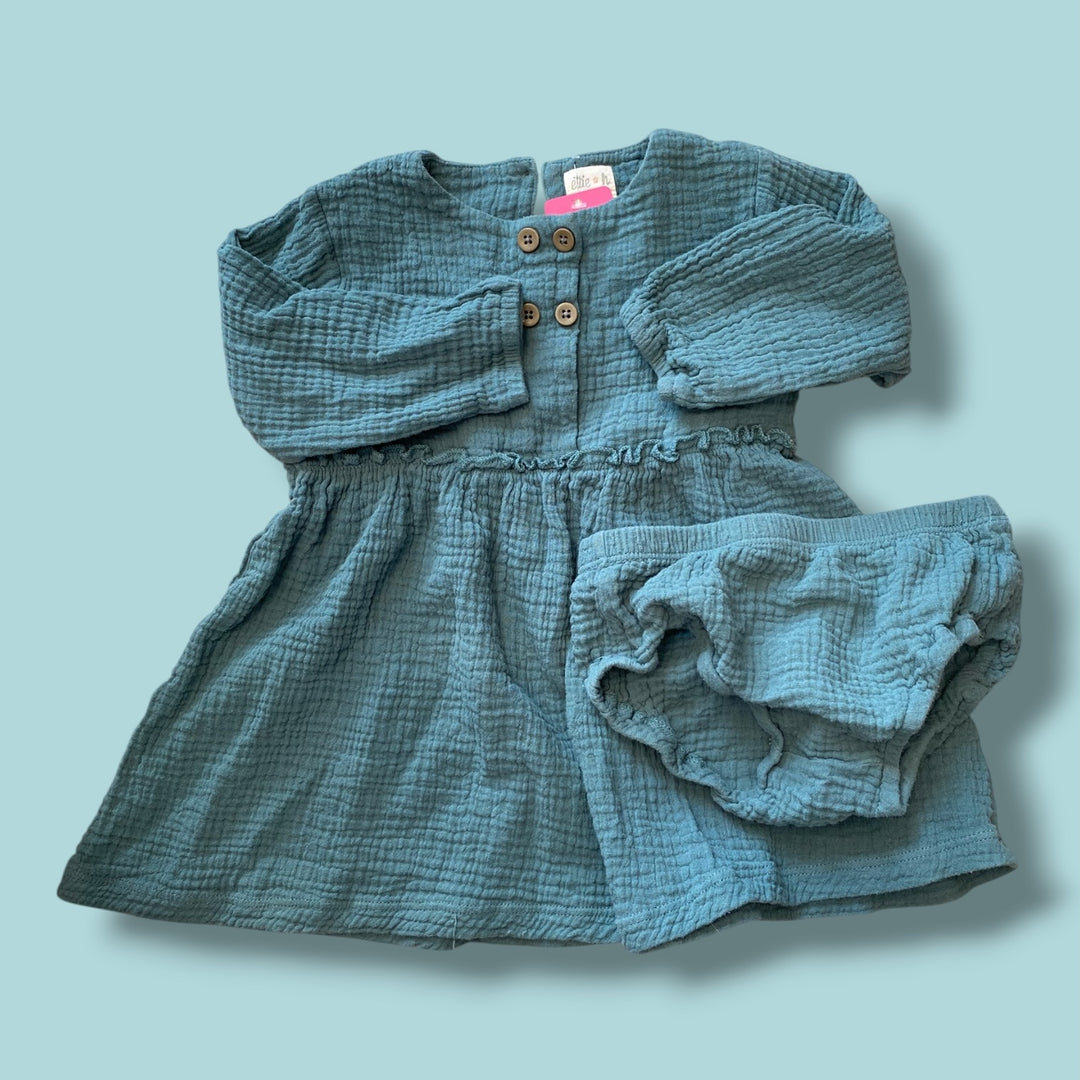 teal Ettie H Dress set, 18-24m