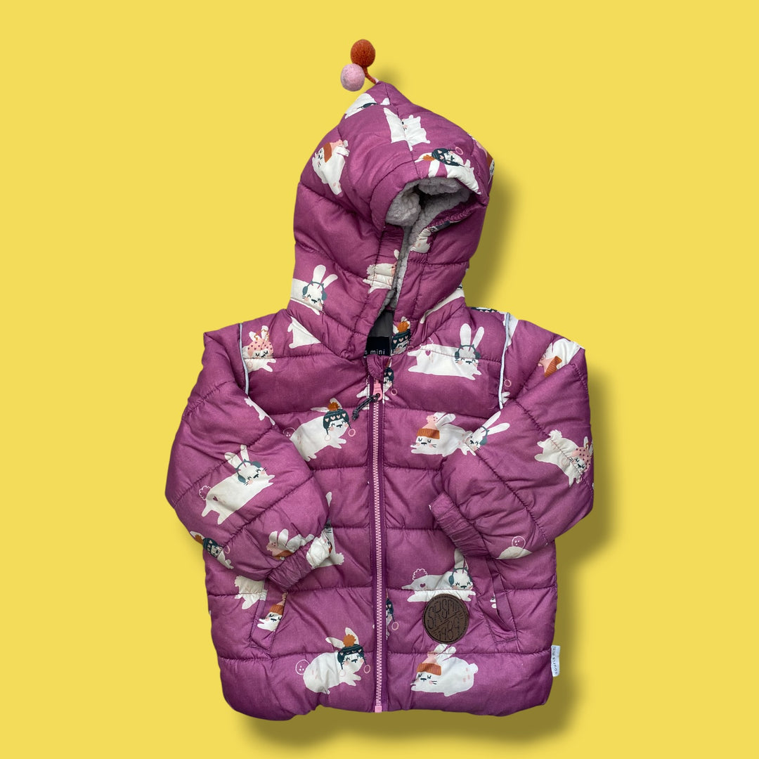 purple Souris Mini cat puffer, 12-18m