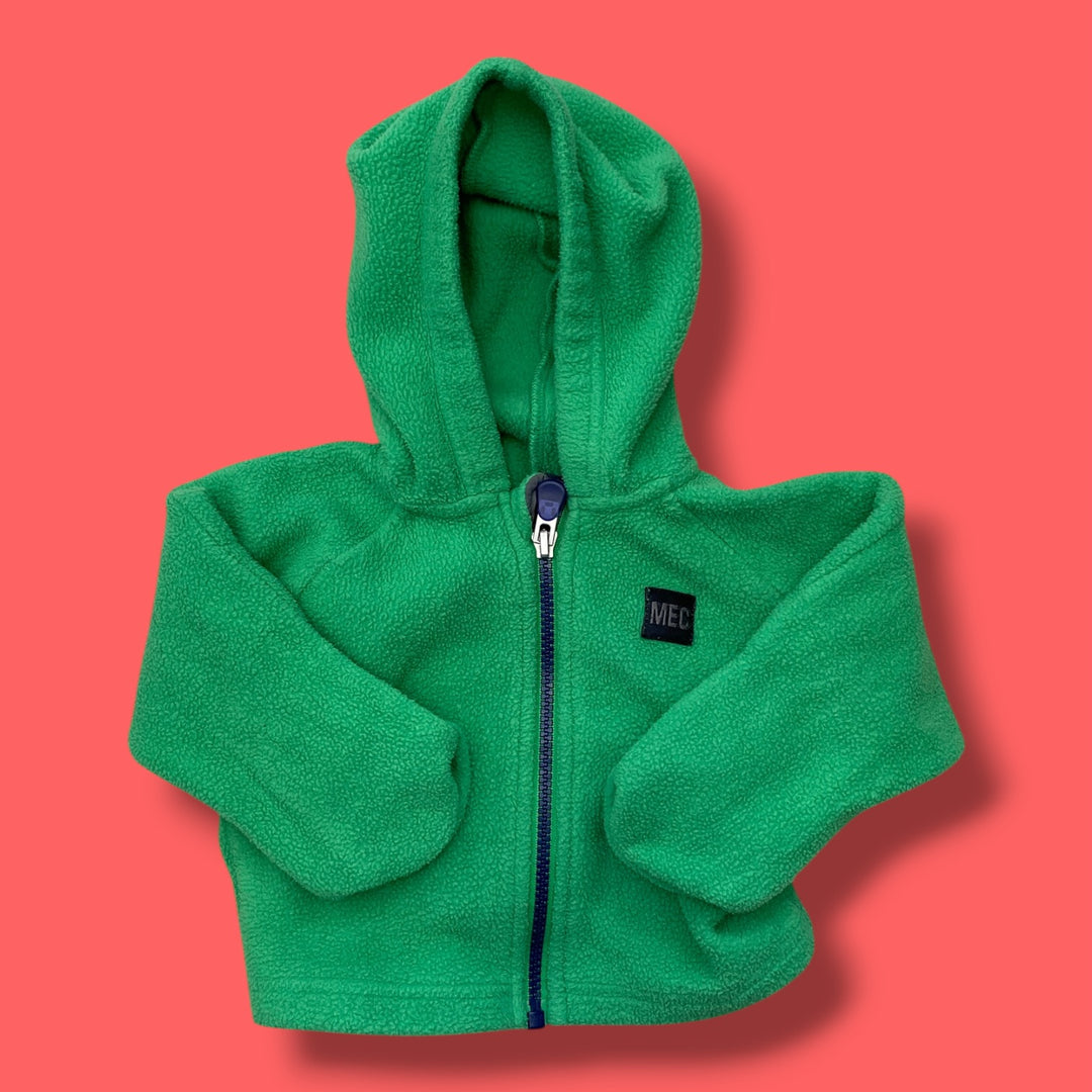green mec fleece zip, 6m