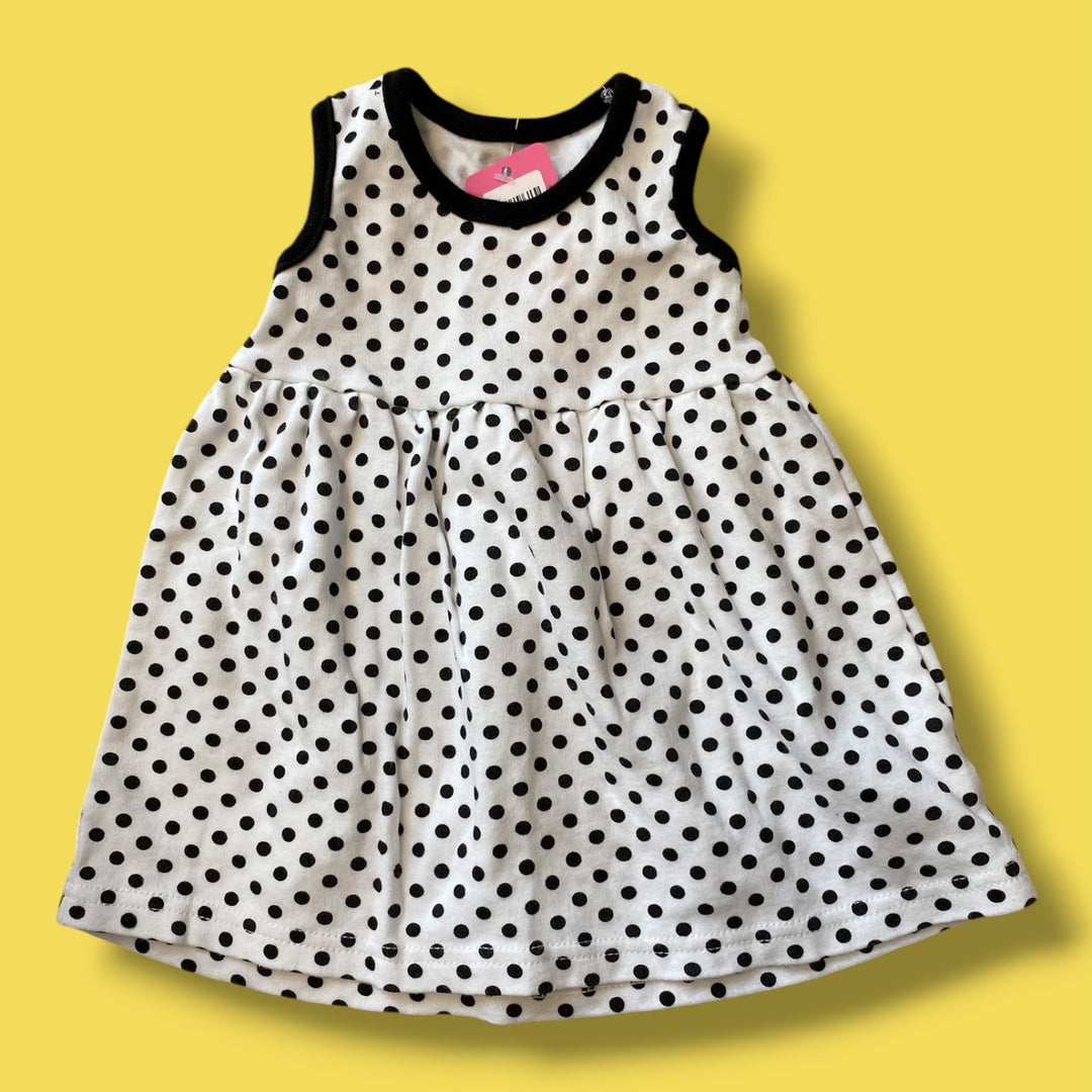 white Unknown polkadot dress, 0-3m